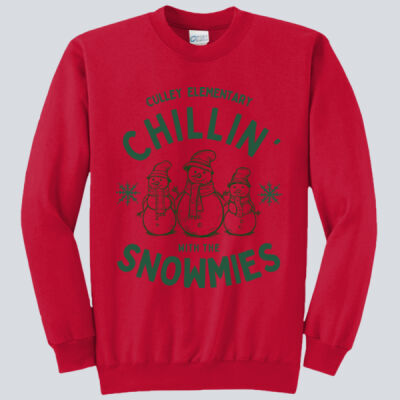 Adult Crewneck - Winter - Chillin With The Snowmies Green Thumbnail