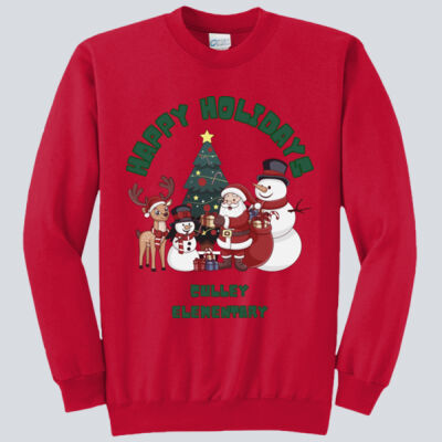 Adult Crewneck - Winter - Happy Holidays Green Thumbnail