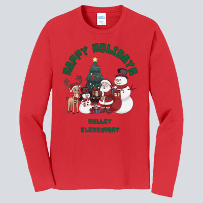 Adult Long Sleeve Shirt - Winter - Happy Holidays Green Thumbnail